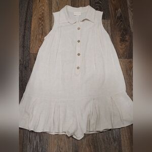 Allie Rose Womens Small Romper Sleeveless Linen Blend